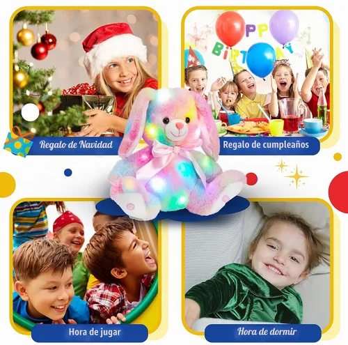 Vista 7 de Glow Guards Conejito de Pascua de 11 pulgadas con luz de arcoíris, suave