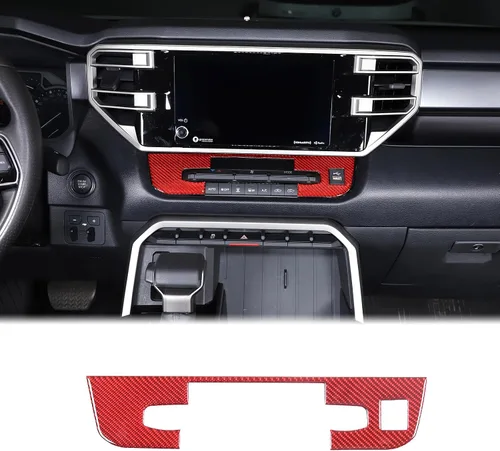 Vista 11 de Cubierta de moldura de control climático del aire del automóvil para Toyota Tundra/Sequoia 2022-2024, centro de control AC, botón de control