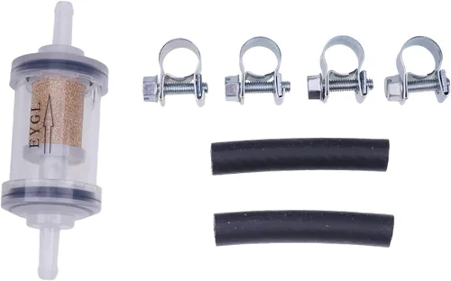 Vista 3 de Kit de filtro de combustible diésel con abrazaderas y mangueras con elemento de bronce de 297 micras compatible con el sistema de combustible