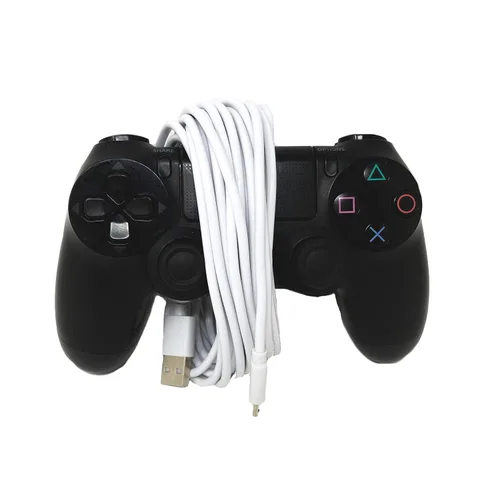 Vista 6 de Paquete de 2 cables de carga para controlador PS4 de 20 pies, cable de datos micro USB de alta velocidad para Playstation 4, PS4 Slim, controlador