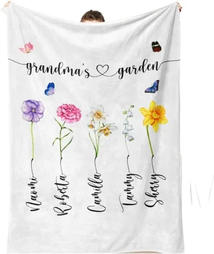 Vista 17 de Personalized Grandma Blanket, Gifts for Grandmother from Grand Kids, Name Blankets for Mimi, Gigi, Nana (Grandma 01)