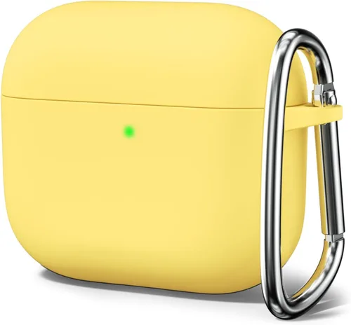 Vista 10 de Oakxco Funda de silicona para Airpods 3, bonita funda rígida femenina para Airpods de 3ª generación con llavero, gel de goma colorido suave de TPU