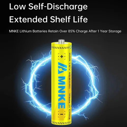 Vista 4 de 4 pilas de litio recargables AAA de 1.5 V1300 mWh, alta capacidad, más de 1000 ciclos, ciclo duradero de larga duración