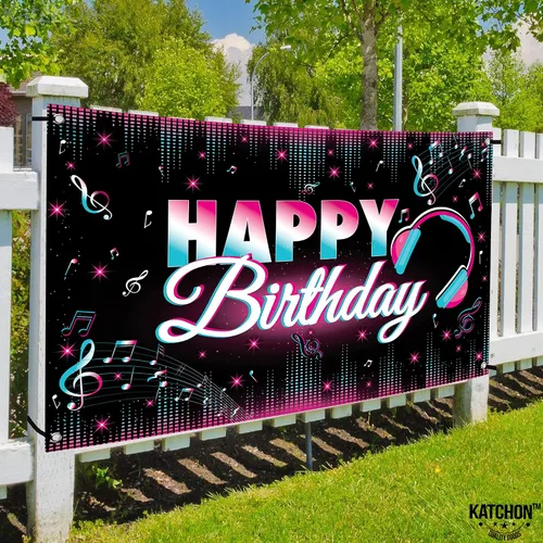 Vista 7 de KatchOn, Xtralarge - Cartel de feliz cumpleaños de TIK Tok, 72 x 44 pulgadas, pancarta de TIK Tok para decoraciones de feliz cumpleaños de TIK Tok