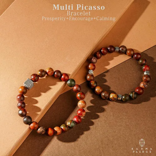 Vista 16 de Pulseras de cristal para mujeres y hombres, regalos de cumpleaños, hechas a mano de 0.236 in con cuentas de piedra para equilibrio de chakras