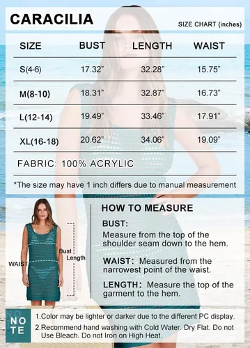 Vista 6 de Caracilia Traje de baño para mujer, salida de baño de ganchillo para traje de baño para natación 2024, bikini de verano, ropa de playa, vestido