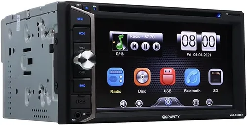 Vista 2 de Gravity D920BT - Receptor estéreo de coche de 6.2 pulgadas, 200 vatios, doble DIN 2DIN, pantalla táctil HD con DVD/CD/MP3/FM/USB/SD, compatible