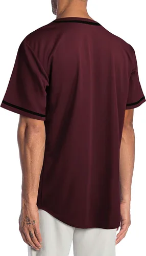 Vista 2 de Hat and Beyond Camiseta de béisbol con botones para hombre, uniformes deportivos de equipo activo
