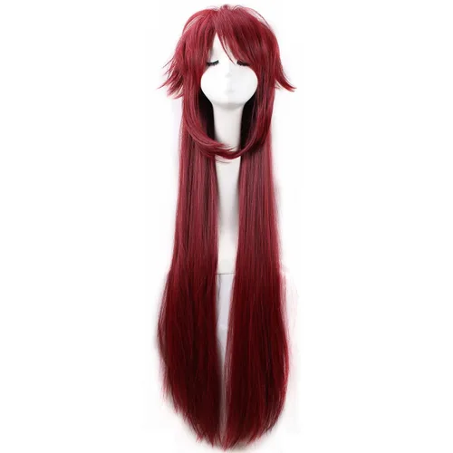 Vista 7 de Pelucas de cosplay de anime para mujer, con flequillo, largo, ondulado, marrón claro, resistente al calor, pelo de fibra para Halloween, cómic