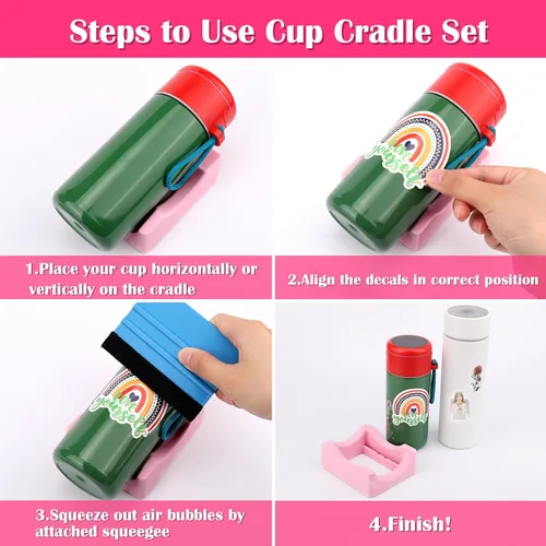 Vista 4 de Mity rain Cuna para vasos, base resistente para vaso con escobilla de fieltro para aplicar la calcomanía Vinly, mantén los vasos, tazas de café