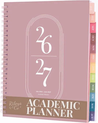 Vista 24 de Rileys - Agenda académica 2026-2027, agenda diaria, semanal y mensual, julio de 2026 a junio de 2027, páginas de notas para estudiantes