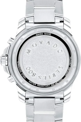 Vista 4 de Movado Reloj cronógrafo deportivo para hombre Serie 800 con esfera índice, negroplateadogris 2600142, DoradoNegro, Reloj de cuarzo, cronógrafo