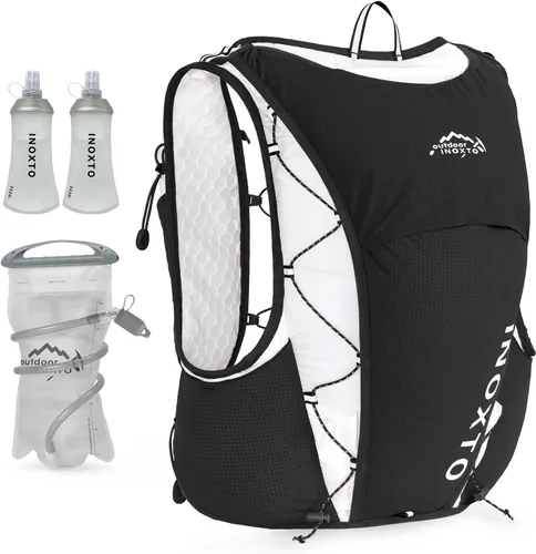 Vista 18 de INOXTO - Chaleco de hidratación, mochila ligera para correr en el agua, con bolsa de vejiga de agua de 1.5 litros, mochila para senderismo