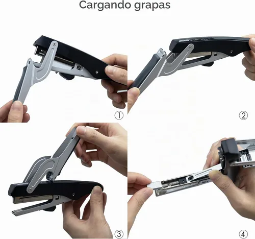 Vista 3 de Juego de grapadoras de alicates de mano, grapadora resistente con grapas, carga de grapas de un solo toque, agarre ergonómico, grapadora manual