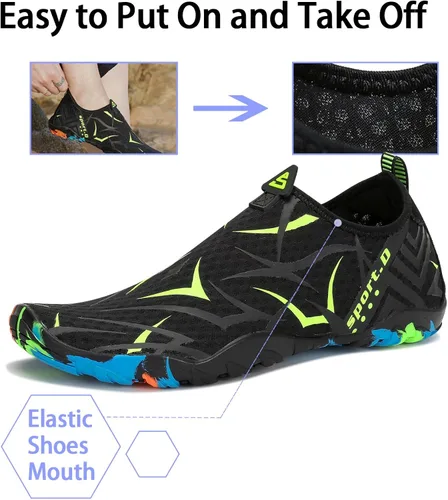 Vista 3 de Zapatos de agua para hombre y mujer, zapatos de agua descalzos, de secado rápido, para playa, natación, buceo, kayak, surf, deportes acuáticos