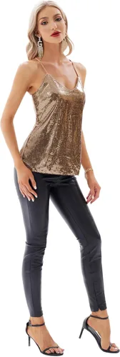 Vista 7 de GRACE KARIN - Camiseta brillante sin mangas con lentejuelas para mujer