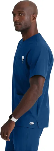 Vista 3 de BARCO Skechers Vitality Crew Scrub Top para hombre, marino