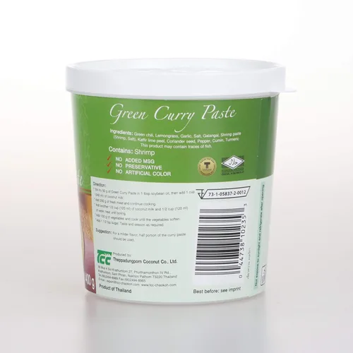 Vista 9 de Mae Ploy Pasta de Curry Verde, Auténtica Pasta de Curry Verde Tailandesa para Currys Tailandeses y Otros Platos, Mezcla Aromática de Hierbas