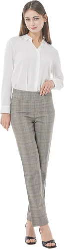 Vista 4 de May You Be Pantalones casuales de negocios súper elásticos de ajuste recto y cómodos para mujer