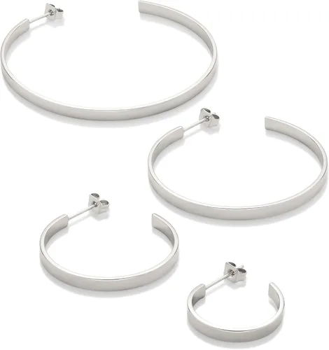 Vista 4 de Tienda Essentials 14K Gold Plated Square Edge Hoop