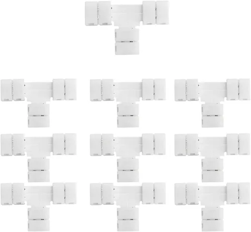 Vista 7 de LightingWill Paquete de 10 unidades de conector de tira LED de 2 pines a presión en forma de L para esquina en ángulo recto o conexión de giro de 10