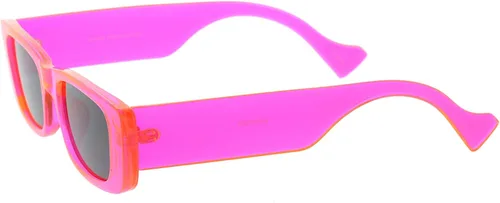 Vista 3 de zeroUV D264 - Gafas de sol rectangulares con lente ancha y cuadrada color neón