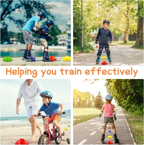 Vista 7 de 30 conos de disco de entrenamiento de agilidad con bolsa de transporte para entrenamiento, fútbol, baloncesto, niños, deportes, marcadores de cono