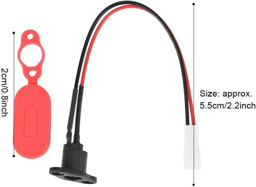 Vista 5 de Conector de enchufe del cargador de batería, conector de carga de silicona con cubierta para accesorios de scooter eléctrico M365