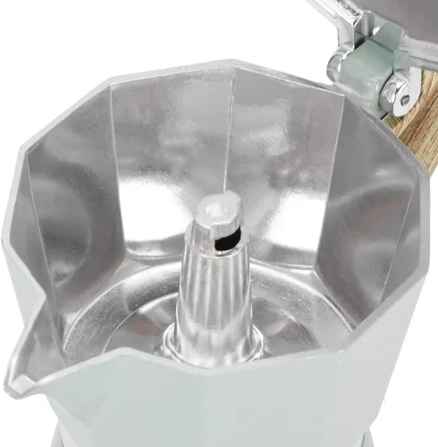 Vista 9 de Cafetera espresso para estufa, taza de café expreso de 3/6, portátil, de aluminio, cafetera italiana, estufa superior, cafetera percoladora