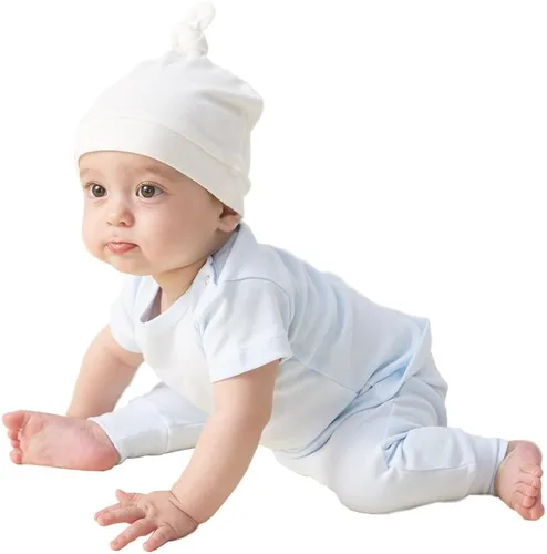 Vista 4 de Owlivia Sombrero orgánico del nudo del bebé, gorritos del bebé del hospital recién nacido, casquillo infantil unisex