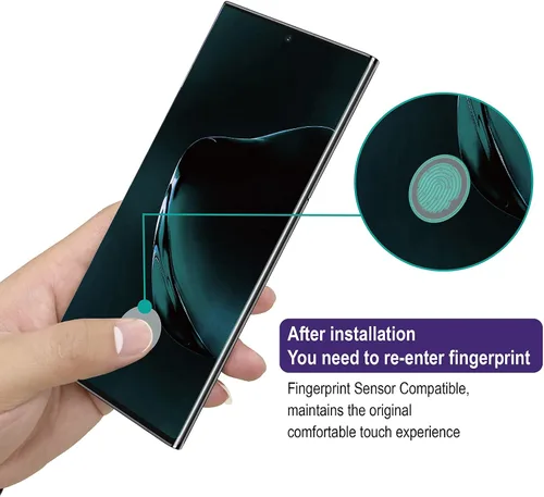 Vista 4 de AACL Protector de pantalla para Samsung Galaxy Note 10 Plus, 6.8 pulgadas, vidrio templado curvado, compatible con escáner ultrasónico de huellas