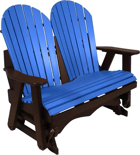 Vista 24 de Silla mecedora Aruba Adirondack de 2 pies, fabricada en Amish, madera de polietileno para exteriores, accesorios de acero inoxidable, fabricada
