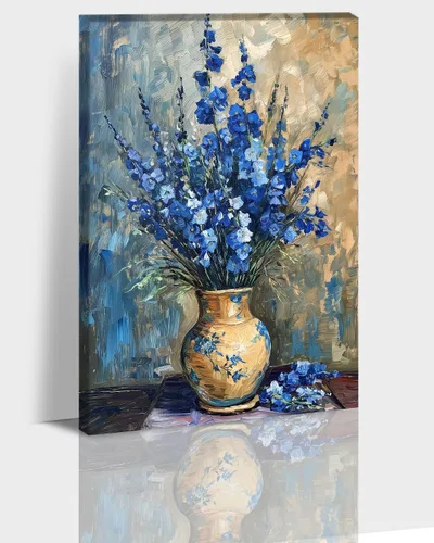 Vista 17 de Hzddty Lienzo de flores rojas de amapola para pared, pintura floral abstracta para paredes, imágenes de flores con estampado floral, decoración