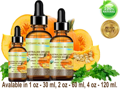 Vista 8 de Aceite orgánico australiano de semillas de calabaza. 100% puro/natural/sin diluir/sin refinar/certificado orgánico/prensado en frío. "Una