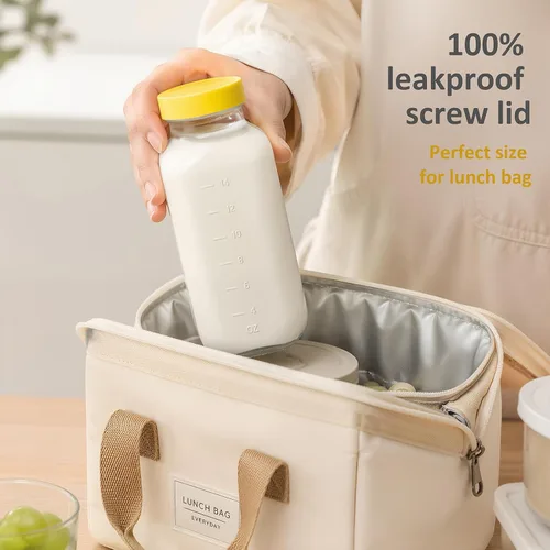 Vista 6 de Botellas de leche de vidrio reutilizables de 16 onzas