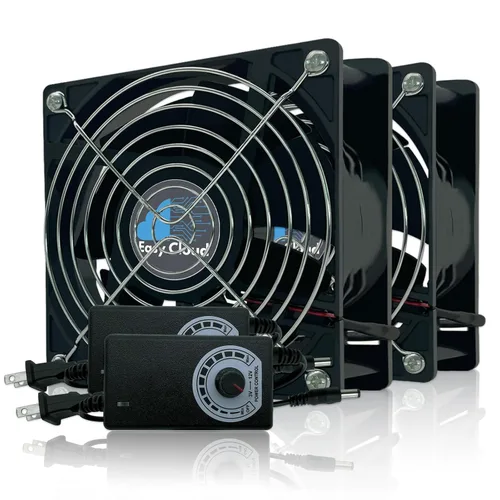 Vista 8 de Ventilador de computadora Easy Cloud con enchufe de CA, ventilador axial muffin de 120 mm de velocidad variable de 120V 110V 220V de 12V pequeño