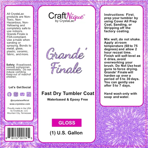 Vista 2 de CrystaLac Grande Finale - Abrigo de vaso (brillo, galón) 2.0