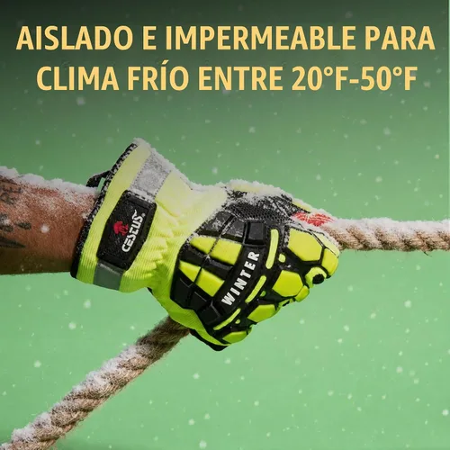 Vista 3 de Cestus 5207, Winter Impact Work Gloves, Insulated, Waterproof, ANSI Cut A9