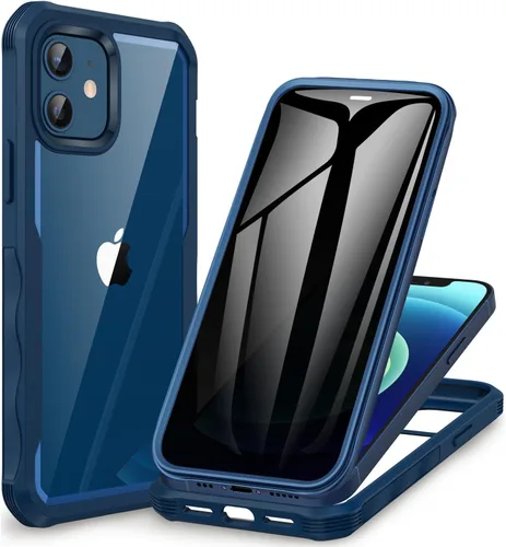 Vista 110 de CENHUFO Funda de privacidad para iPhone 11 Pro, funda de cuerpo completo con protector de pantalla de privacidad de vidrio templado 9H integrado