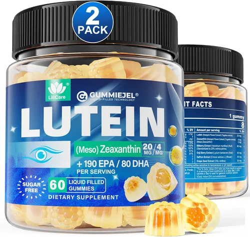 Vista 8 de Luteína 20 mg 40 mg y suplementos de zeaxantina para ojos, gomitas de luteína con Omega 3, azafrán, zinc, arándano y bayas de Goji para apoyo