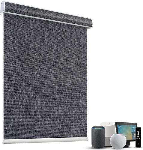 Vista 77 de SmartWings Persianas Motorizadas con Sombras para Ventana Control Remoto Funciona con Thread Apple Homekit Z-Wave Alexa 100% Blackout de Doble Cara