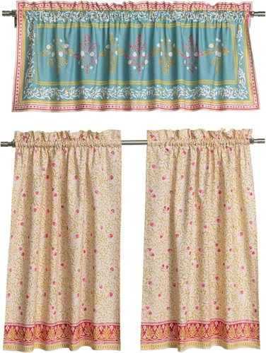 Vista 34 de Maison d' Hermine Juego de cortinas de cocina para ventanas, juego de cortinas de cocina 100% algodón, cenefas para el hogar [2 niveles