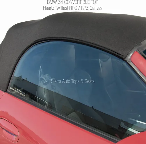 Vista 3 de Sierra Auto Tops Convertible Top Reemplazo para BMW 2003-2008 Z4, TwillFast RPC Canvas, negro, ventana de vidrio calefactable