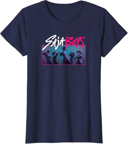 Vista 34 de Camiseta Oficial de KPop Demon Hunters Saja para Niños Negro