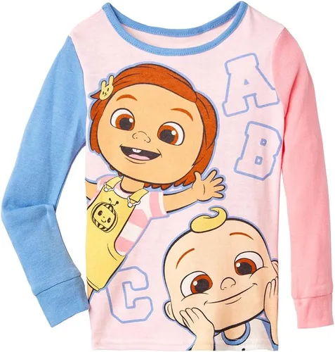 Vista 2 de CoComelon Conjunto de pijama de 4 piezas para niña, ropa de dormir