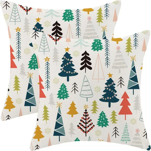Vista 16 de Juego de 2 fundas de almohada navideñas de 18 x 18 pulgadas, con bastón de caramelo de hombre de jengibre, decoración de invierno, decoración