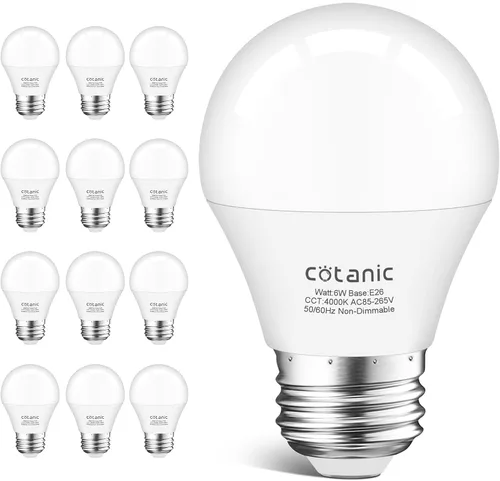 Vista 11 de Cotanic Bombillas para ventilador de techo de 2700 K, blanco cálido, bombilla LED A15 E26 base de tornillo mediano, bombilla pequeña de 6 W
