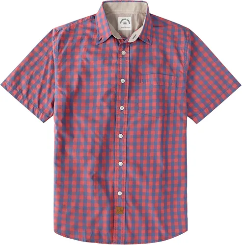 Vista 21 de Dubinik® Camisas de manga corta con botones para hombre, 100% algodón, a cuadros, camisas casuales con bolsillo