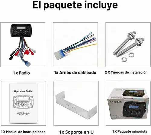 Vista 6 de Estéreo marino Bluetooth impermeable barcos carrito de golf Radio medios digitales receptor estéreo AM FM sintonizador Bluetooth transmisión