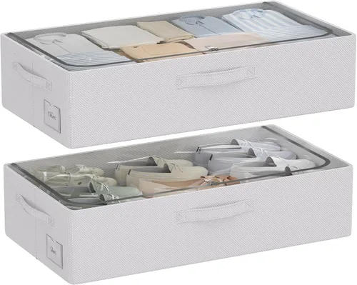 Vista 9 de Contenedores de almacenamiento para debajo de la cama, caja de almacenamiento de tela Oxford, contenedor resistente para debajo de la cama